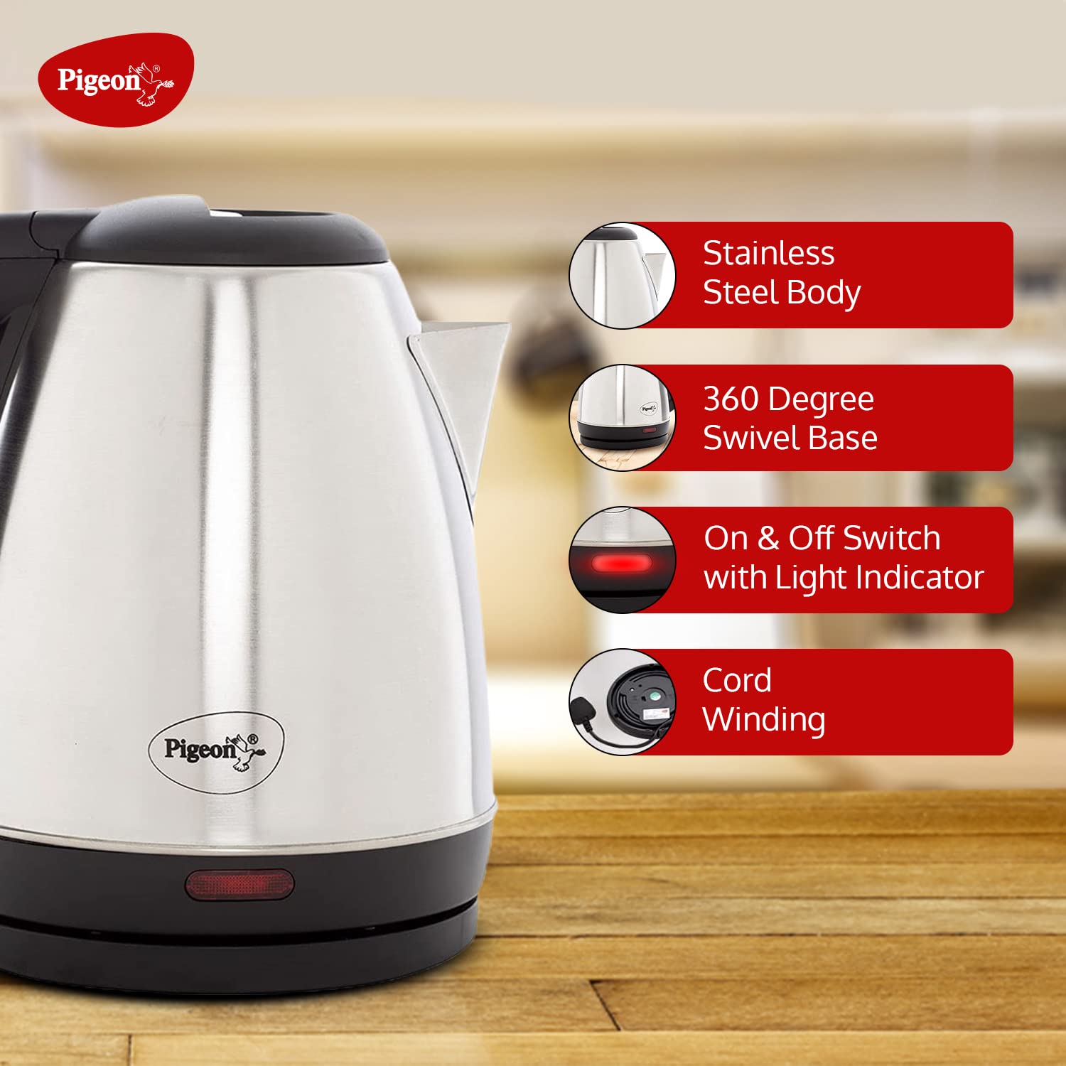 Pigeon by stovekraft Amaze Plus 1.5L Electric Kettle, Stovekraft Brewster Coffee Maker
